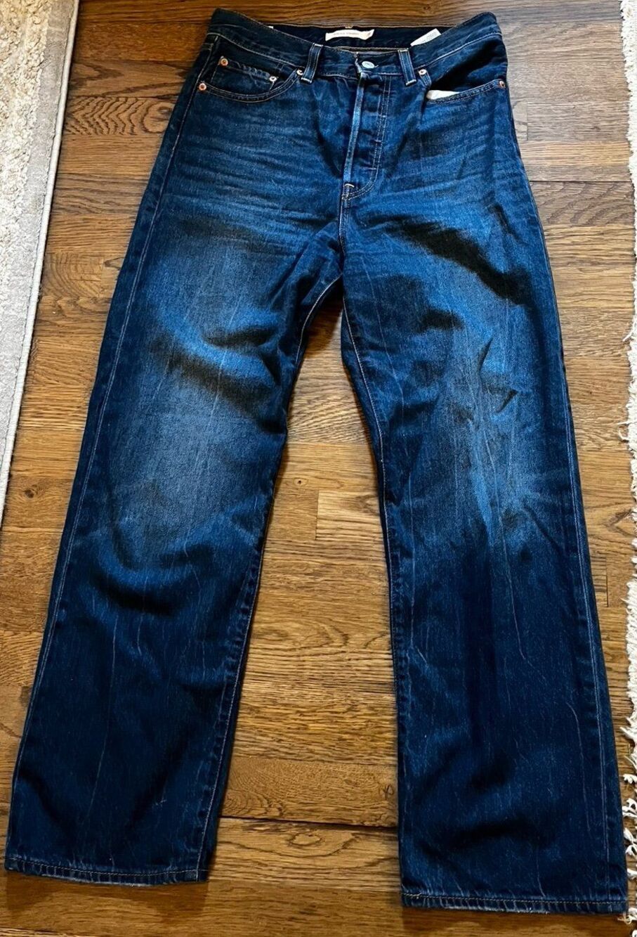 Levi’s Ribcage Straight High Rise Jeans women’s 28 med/dark wash